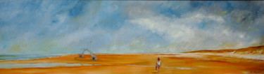 Peinture intitulée "Baie de Somme en si…" par Flachet, Œuvre d'art originale, Huile