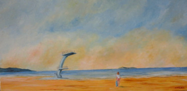 Peinture intitulée "Désir de baignade" par Flachet, Œuvre d'art originale, Huile