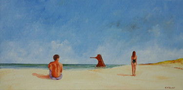 Peinture intitulée "Bouderie estivale" par Flachet, Œuvre d'art originale, Huile