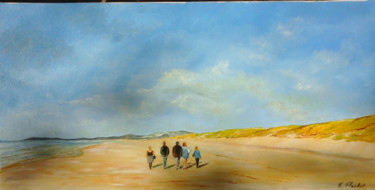 Painting titled "promenade digestive…" by Flachet, Original Artwork, Oil