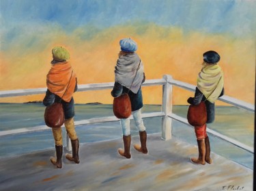 Painting titled "Les trois soeurs" by Flachet, Original Artwork, Oil