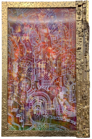 Pittura intitolato "Левитация" da Georgii Fedorov (Barmaley), Opera d'arte originale, pigmenti Montato su Altro pannello rig…
