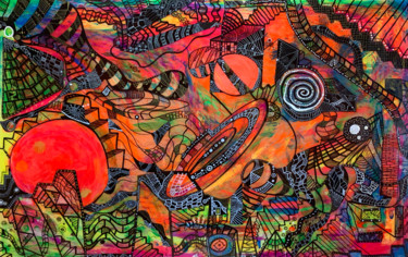 Картина под названием "Метавселенная" - Георгий Федоров (Barmaley), Подлинное произведение искусства, Пигменты