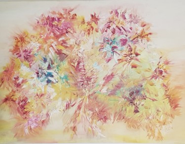 Pittura intitolato "soft flowers" da Adel Barnat, Opera d'arte originale, Olio