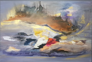 Peinture intitulée "sea and sky" par Adel Barnat, Œuvre d'art originale, Acrylique