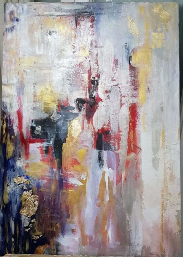 Painting titled "Abstract" by Adel Barnat, Original Artwork, Acrylic
