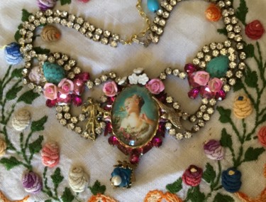 Artesanato intitulada "Collier rococo, per…" por Antoinette Bacquelin, Obras de arte originais, Jóias