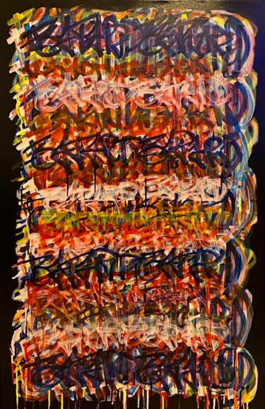 Картина под названием "Batard de barbare" - Baroke, Подлинное произведение искусства, Маркер Установлен на Деревянная рама д…