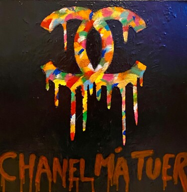 Painting titled "Chanel aka Omar" by Baroke, Original Artwork, Acrylic Mounted on Wood Stretcher frame