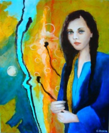 Painting titled "mélusine" by Baron, Original Artwork, Oil