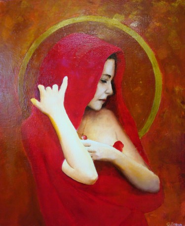 Painting titled "mater dolorosa" by Baron, Original Artwork, Oil