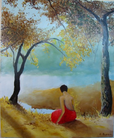 Painting titled "automne" by Baron, Original Artwork, Oil