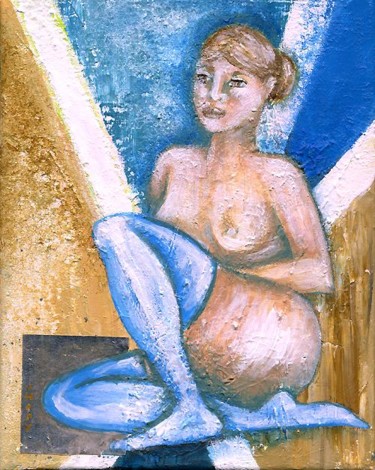 Peinture intitulée "Les bas bleus" par Baron Samdi, Œuvre d'art originale, Huile