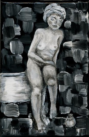 Painting titled "La salle de bain" by Baron Samdi, Original Artwork, Oil