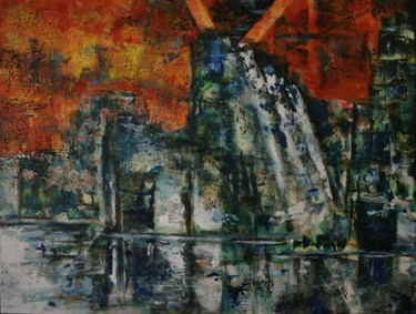 Peinture intitulée "Ciel rouge" par Baron Samdi, Œuvre d'art originale, Huile