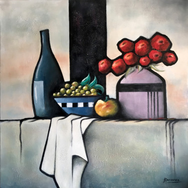 Peinture intitulée "Coupe-de-fruits.jpg" par René Barranco, Œuvre d'art originale, Huile