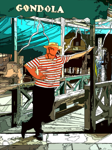 Digitale Kunst getiteld "gondolier.jpg" door René Barranco, Origineel Kunstwerk, 2D Digital Work