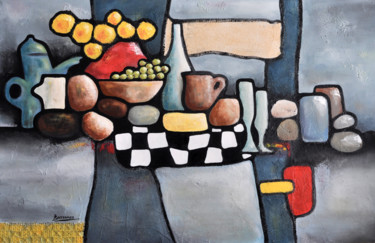 Painting titled "vase-rouge.jpg" by René Barranco, Original Artwork, Oil