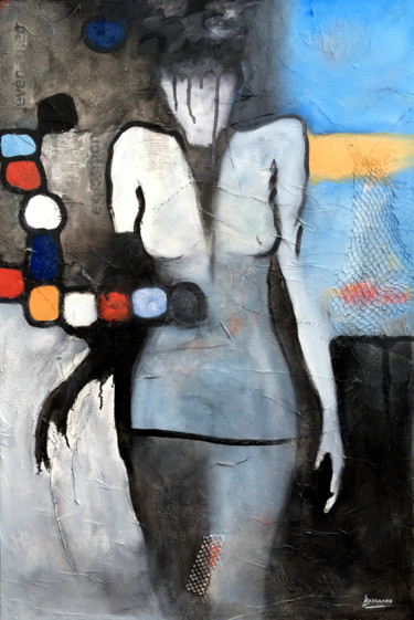 Картина под названием "Barbara" - René Barranco, Подлинное произведение искусства, Масло