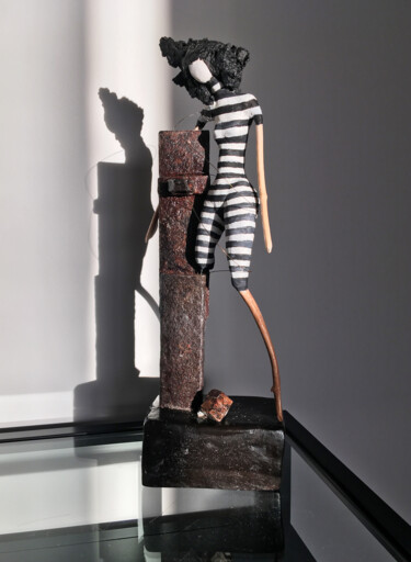 雕塑 标题为“Zébra” 由René Barranco, 原创艺术品, 粘土