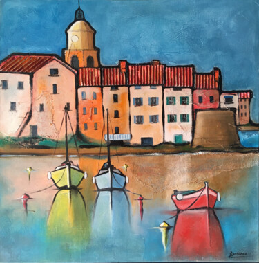 Peinture intitulée "Port de La Ponche" par René Barranco, Œuvre d'art originale, Huile