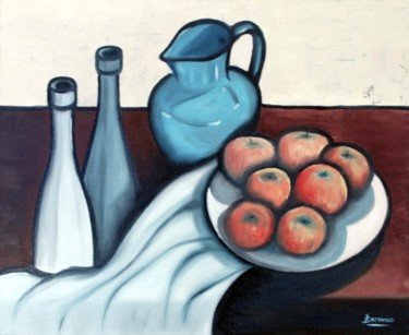 Peinture intitulée "Pommes" par René Barranco, Œuvre d'art originale, Huile
