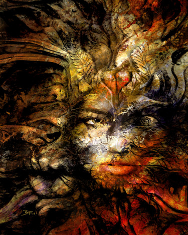 Arts numériques intitulée "Carved Upon My Hear…" par Barry Farley Visual Arts, Œuvre d'art originale, Peinture numérique Mon…