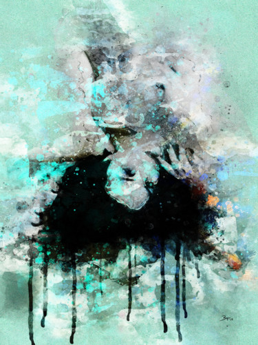 Digitale Kunst mit dem Titel "Drowning in Self-in…" von Barry Farley Visual Arts, Original-Kunstwerk, Digitale Malerei Auf A…