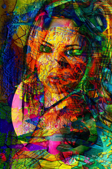 Digital Arts titled "Retrosonic" by Barry Farley Visual Arts, Original Artwork, Digital Painting Mounted on Other rigid panel