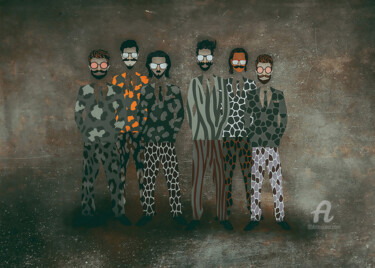 Digital Arts titled "6 punks of which 2…" by Bart Godelaine (Goiane), Original Artwork, Digital Painting