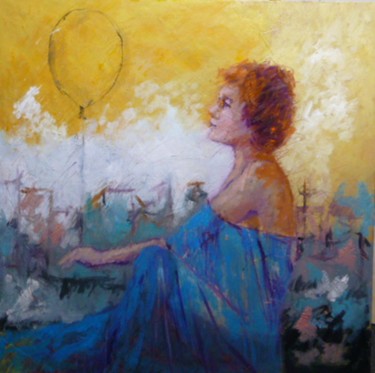 Painting titled "Ballon" by Bart Buijsen, Original Artwork, Oil