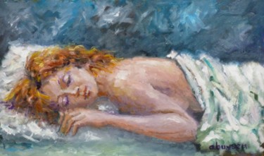 Painting titled "beauty sleep" by Bart Buijsen, Original Artwork, Oil