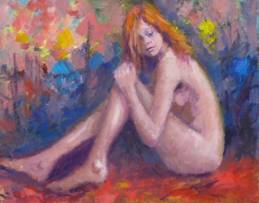 Painting titled "Hiding" by Bart Buijsen, Original Artwork, Oil