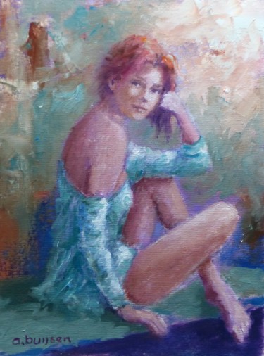 Painting titled "Emie" by Bart Buijsen, Original Artwork, Oil