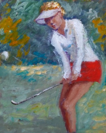 Golf Schilderij getiteld "Golf" door Bart Buijsen, Origineel Kunstwerk, Olie