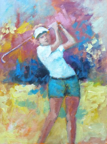 Golf I Schilderij getiteld "Golf I" door Bart Buijsen, Origineel Kunstwerk, Olie