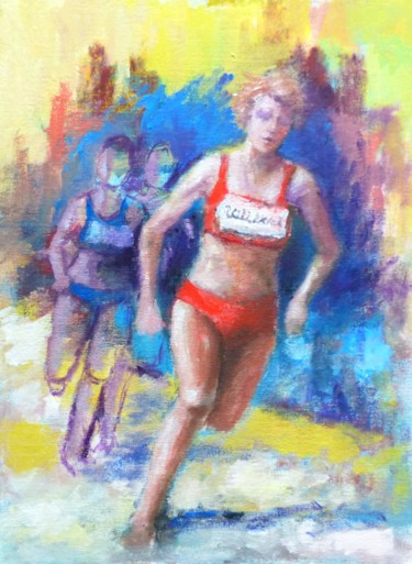 Painting titled "1500 M" by Bart Buijsen, Original Artwork, Oil