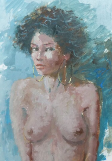 Painting titled "Gwen" by Bart Buijsen, Original Artwork, Oil