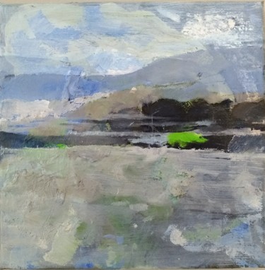 Pintura intitulada "meer met bergen" por Bart Verbrugge, Obras de arte originais, Óleo