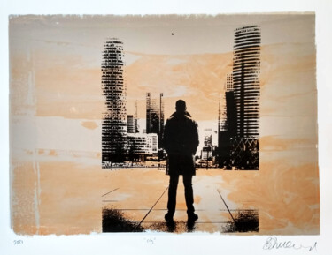 Printmaking titled "City" by Bart Van Zweeden, Original Artwork, Screenprinting