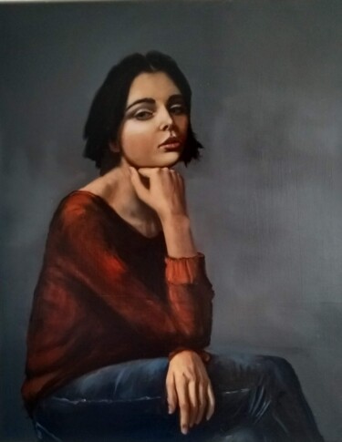 Painting titled "Sarah" by Bart Van Zweeden, Original Artwork, Oil