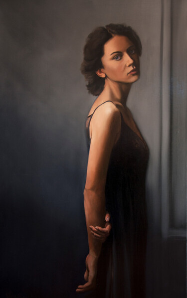 绘画 标题为“Lady in Black” 由Bart Van Zweeden, 原创艺术品, 油
