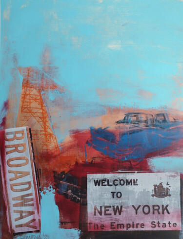 Картина под названием "New York City" - Bart Van Zweeden, Подлинное произведение искусства, Акрил