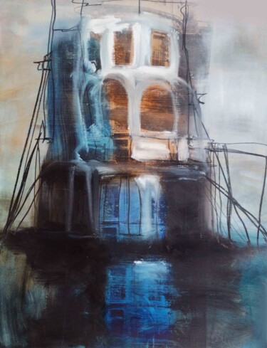 Painting titled "Towers become highe…" by Bart Van Zweeden, Original Artwork, Acrylic