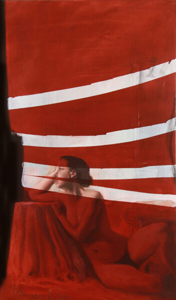 Картина под названием "Thinking" - Bart Van Zweeden, Подлинное произведение искусства, Масло