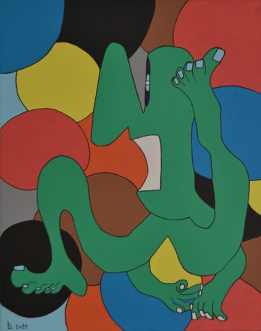 Malerei mit dem Titel "Bubble gum" von Bernard Lefebvre, Original-Kunstwerk, Acryl
