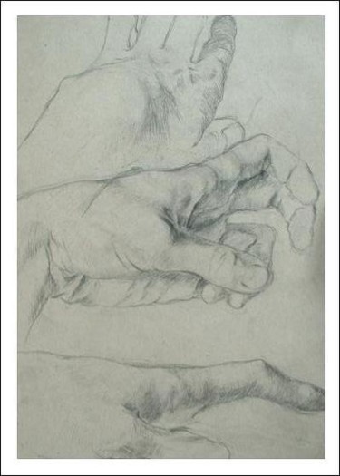 Drawing titled "Hands I" by Bartek Radziejewski, Original Artwork