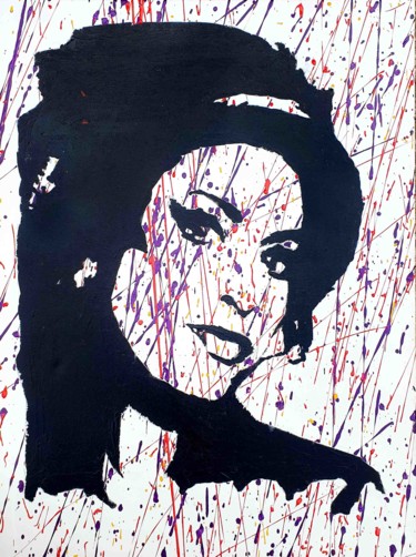 Painting titled "Amy" by Barteu, Original Artwork, Acrylic