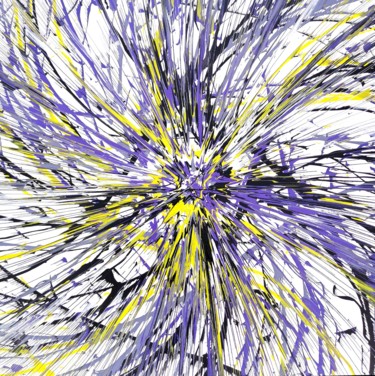 Картина под названием "Purple Rain" - Barteu, Подлинное произведение искусства, Акрил Установлен на Деревянная рама для носи…
