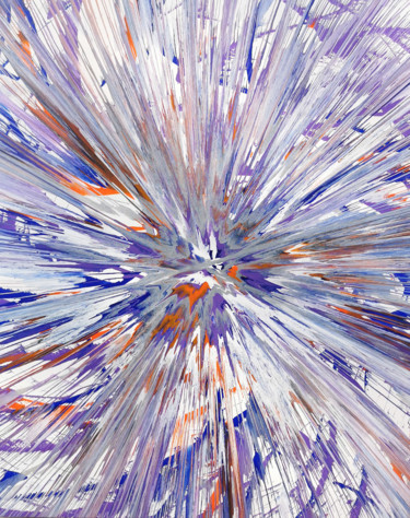 Картина под названием "Nebula" - Barteu, Подлинное произведение искусства, Акрил Установлен на Деревянная рама для носилок